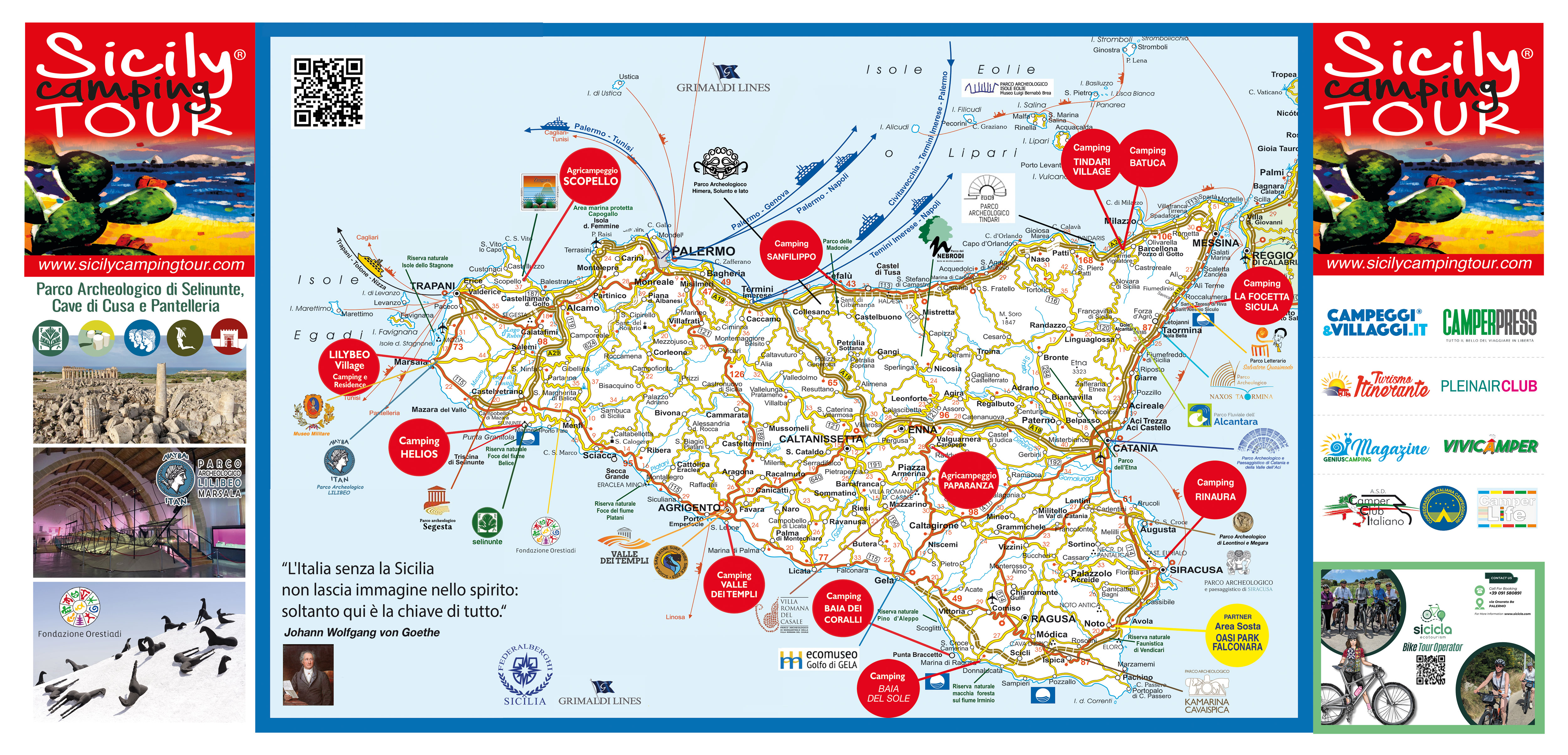 Mappa Sicily Camping Tour